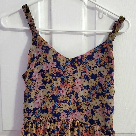 Rachel Zoe Boho Floral Smocking Tiered Layered Spring Maxi Dress - Picture 2 of 12